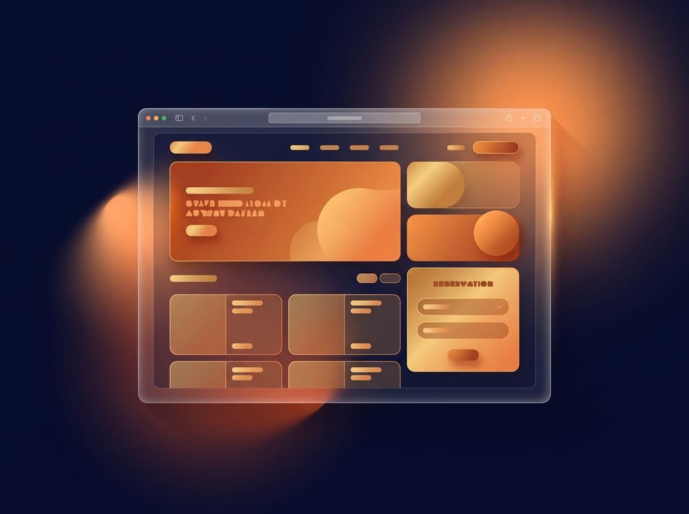 Concept mockup of a modern restaurant website redesign