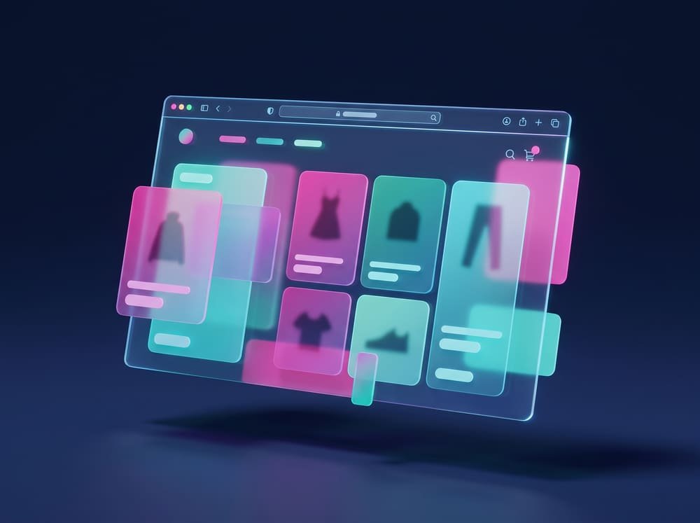 Concept mockup of a boutique retail e-commerce website redesign